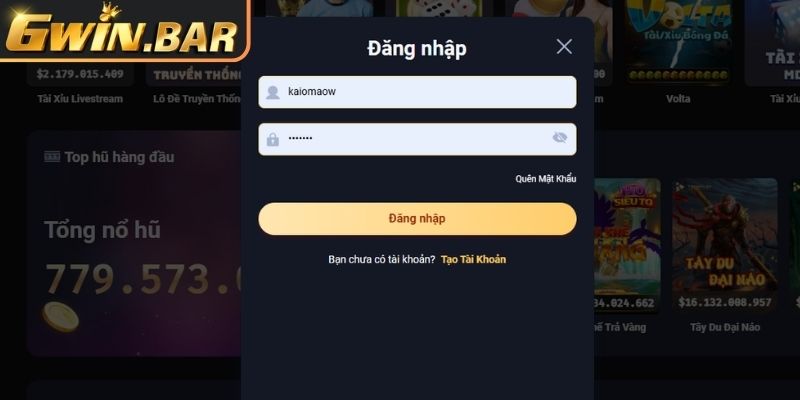 Truy cập vào trang chủ GWIN
