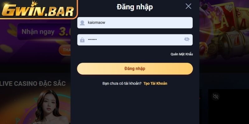 Đăng ký tài khoản tại GWIN