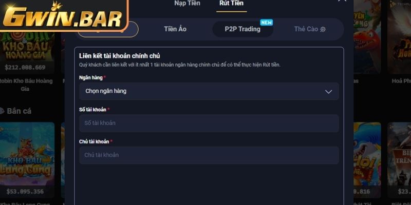 Điều kiện để rút tiền GWIN
